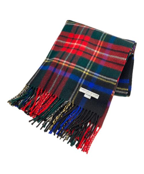 JOHNSTONS OF ELGIN（ジョンストンズオブエルガン）JOHNSTONS OF ELGIN (ジョンストンズオブエルガン) 大判チェックカシミヤマフラー マルチカラーの古着・服飾アイテム