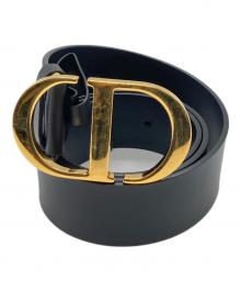 Christian Dior（クリスチャン ディオール）の古着「CDバックルゴールトカラー ベルト」｜ブラック
