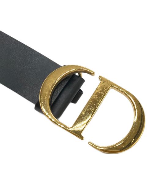 Christian Dior（クリスチャン ディオール）Christian Dior (クリスチャン ディオール) CDバックルゴールトカラー ベルト ブラック サイズ:75の古着・服飾アイテム