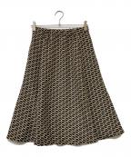 Spick and Spanスピックアンドスパン）の古着「23AW モノグラムプリントミディスカート」｜ブラック