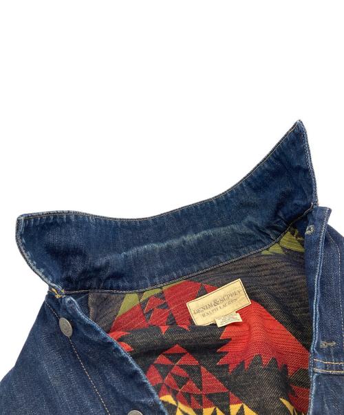 Denim & Supply Ralph Lauren（デニム＆サプライ ラルフローレン）Denim & Supply Ralph Lauren (デニム＆サプライ ラルフローレン) ネイティブ柄裏地切替デニムジャケット インディゴ サイズ:Mの古着・服飾アイテム