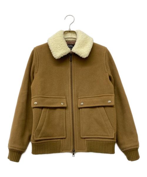 A.P.C.（アーペーセー）A.P.C. (アーペーセー) ボア襟ジャケット ブラウン サイズ:34の古着・服飾アイテム