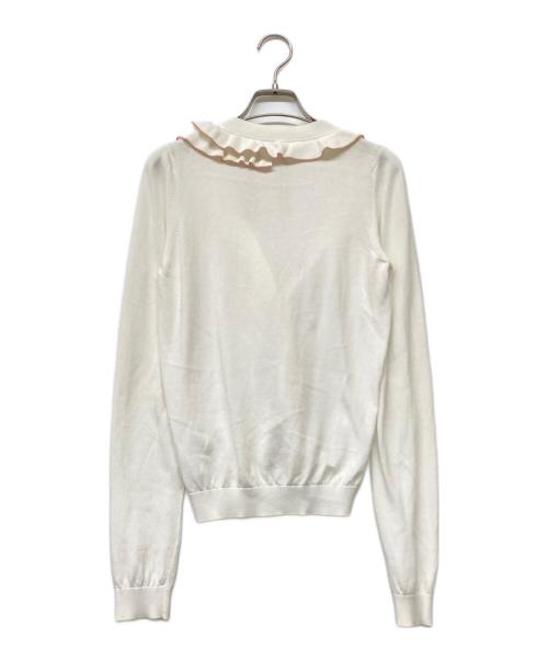 N°21（ヌメロヴェントゥーノ）N°21 (ヌメロヴェントゥーノ) フリルリボンカーディガン ホワイト サイズ:36の古着・服飾アイテム