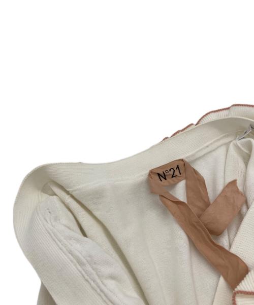 N°21（ヌメロヴェントゥーノ）N°21 (ヌメロヴェントゥーノ) フリルリボンカーディガン ホワイト サイズ:36の古着・服飾アイテム