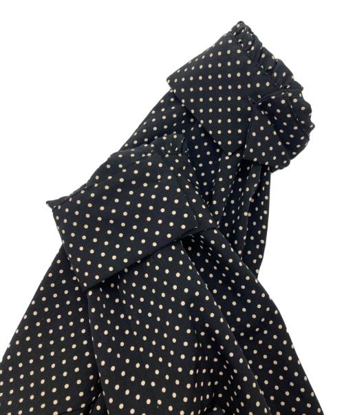 BALLSEY（ボールジィ）BALLSEY (ボールジィ) ドットプリント Vネックマーメイドワンピース ホワイト×ブラック サイズ:36 未使用品の古着・服飾アイテム