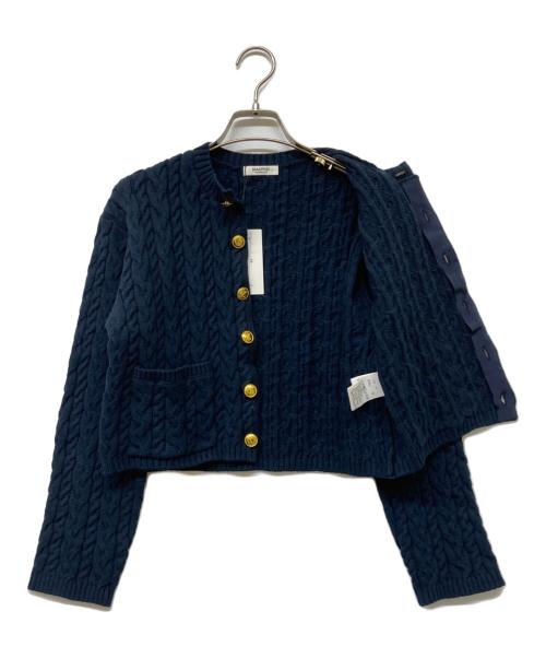 MACPHEE（マカフィー）MACPHEE (マカフィー) 22AW ハイブリットコットンケーブル クルーネックカーディガン ネイビー サイズ:Sの古着・服飾アイテム