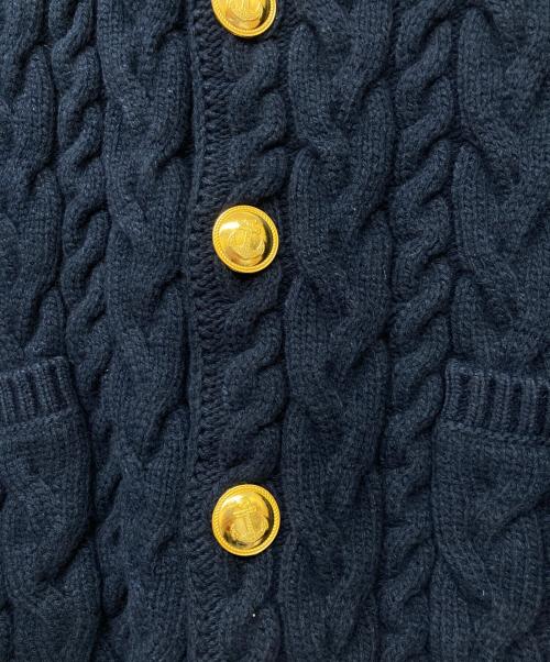 MACPHEE（マカフィー）MACPHEE (マカフィー) 22AW ハイブリットコットンケーブル クルーネックカーディガン ネイビー サイズ:Sの古着・服飾アイテム