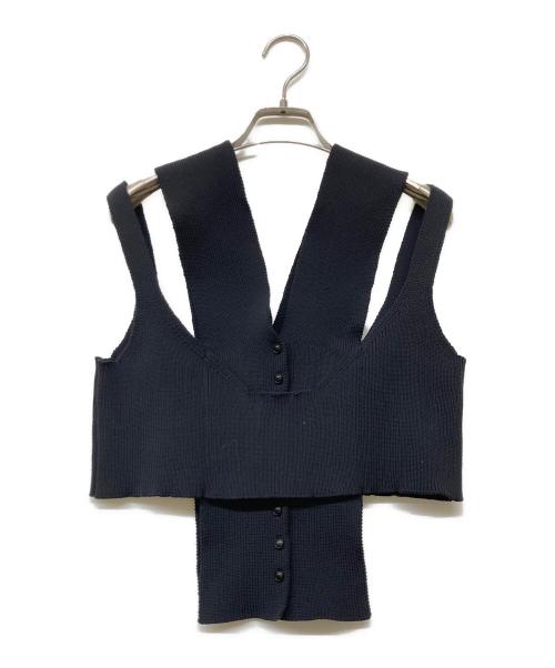 TAN（タン）TAN (タン) 19SS レイヤードニットキャミソール ブラック サイズ:FREEの古着・服飾アイテム