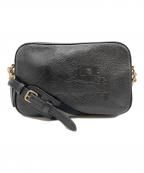 COACHコーチ）の古着「エンボスロゴショルダーバッグ」｜ブラック