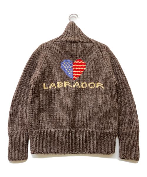 Labrador Retriver（ラブラドールレトリバ）Labrador Retriver (ラブラドールレトリバ) CANADIAN SWEATER (カナディアンセーター) カウチンニットカーディガン ブラウン サイズ:Sの古着・服飾アイテム