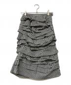 COMME des GARCONS COMME des GARCONSコムデギャルソン コムデギャルソン）の古着「ギンガムチェック ティアードロングスカート」｜ホワイト×ブラック