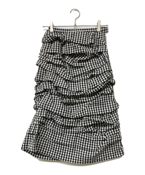 COMME des GARCONS COMME des GARCONS（コムデギャルソン コムデギャルソン）COMME des GARCONS COMME des GARCONS (コムデギャルソン コムデギャルソン) ギンガムチェック ティアードロングスカート ホワイト×ブラック サイズ:SSの古着・服飾アイテム