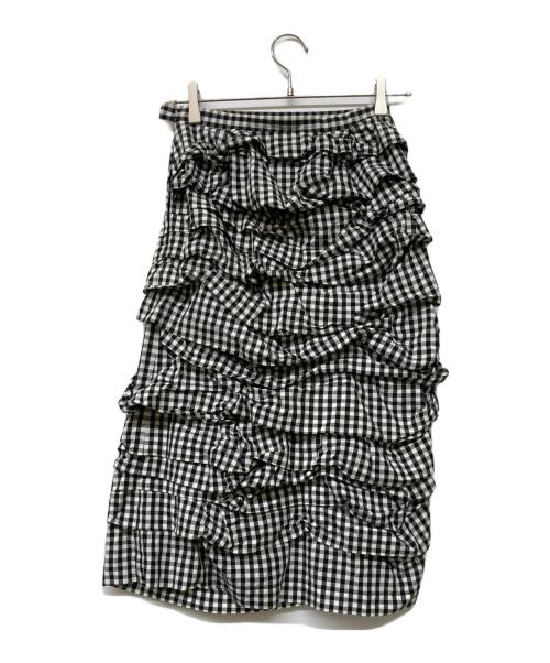 COMME des GARCONS COMME des GARCONS（コムデギャルソン コムデギャルソン）COMME des GARCONS COMME des GARCONS (コムデギャルソン コムデギャルソン) ギンガムチェック ティアードロングスカート ホワイト×ブラック サイズ:SSの古着・服飾アイテム