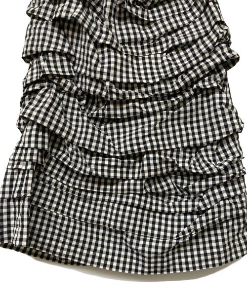 COMME des GARCONS COMME des GARCONS（コムデギャルソン コムデギャルソン）COMME des GARCONS COMME des GARCONS (コムデギャルソン コムデギャルソン) ギンガムチェック ティアードロングスカート ホワイト×ブラック サイズ:SSの古着・服飾アイテム