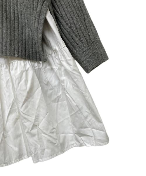 CADUNE（カデュネ）CADUNE (カデュネ) ニットドッキングワンピース ホワイト×グレー サイズ:36の古着・服飾アイテム