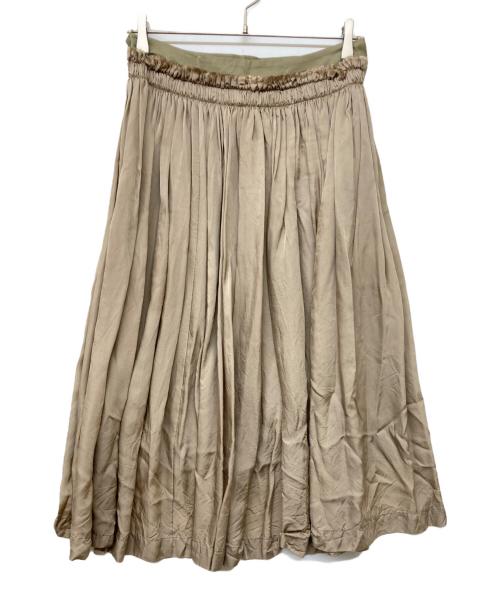 tricot COMME des GARCONS（トリココムデギャルソン）tricot COMME des GARCONS (トリココムデギャルソン) ドッキングプリーツスカート ベージュ サイズ:Mの古着・服飾アイテム