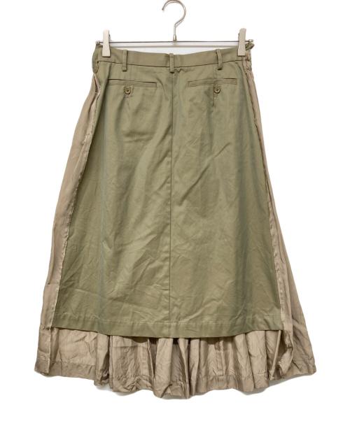 tricot COMME des GARCONS（トリココムデギャルソン）tricot COMME des GARCONS (トリココムデギャルソン) ドッキングプリーツスカート ベージュ サイズ:Mの古着・服飾アイテム