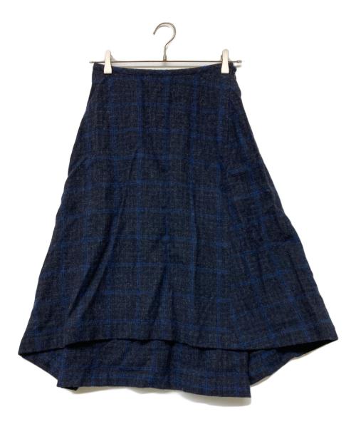 tricot COMME des GARCONS（トリココムデギャルソン）tricot COMME des GARCONS (トリココムデギャルソン) 90s ウールチェックスカート ブルー×ブラック サイズ:Sの古着・服飾アイテム