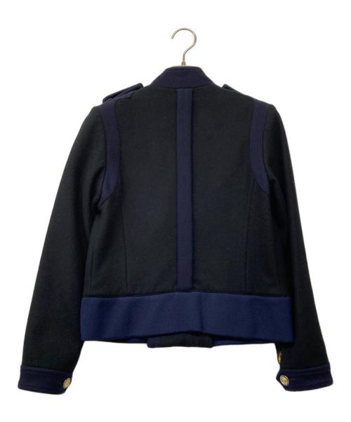 ippei takei（イッペイタケイ）ippei takei (イッペイタケイ) ヴィンテージカシミヤウールエポレットショートジャケット ネイビー×ブラック サイズ:-の古着・服飾アイテム