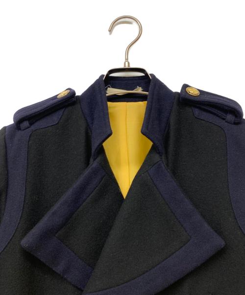 ippei takei（イッペイタケイ）ippei takei (イッペイタケイ) ヴィンテージカシミヤウールエポレットショートジャケット ネイビー×ブラック サイズ:-の古着・服飾アイテム