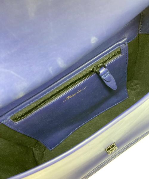 3.1 phillip lim（スリーワンフィリップリム）3.1 phillip lim (スリーワンフィリップリム) フラップレザーショルダーバッグ ブルーの古着・服飾アイテム