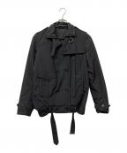 NEIL BARRETTニールバレット）の古着「ベルテッド中綿ジャケット」｜ブラック