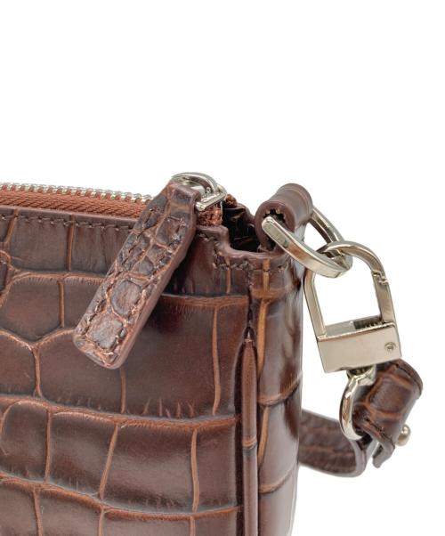 BYFAR（バイファー）BYFAR (バイファー) Rachel Croc Embossed Shoulder Bag Nutella ブラウンの古着・服飾アイテム
