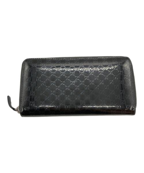 GUCCI（グッチ）GUCCI (グッチ) マイクロシマラウンドファスナーウォレット ブラックの古着・服飾アイテム