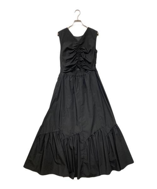 JUSGLITTY（ジャスグリッティー）JUSGLITTY (ジャスグリッティー) バックギャザーカラーワンピース ブラック サイズ:SIZE 2の古着・服飾アイテム