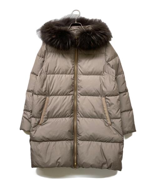 nano・universe（ナノ・ユニバース）nano・universe (ナノ・ユニバース) 西川ダウン フードロングダウンコート ピンクベージュ サイズ:40の古着・服飾アイテム