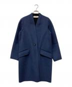 DES PRESデ プレ）の古着「カシミヤノーカラーコート」｜ブルー