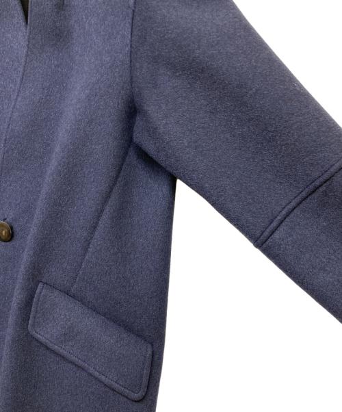 DES PRES（デ プレ）DES PRES (デ プレ) カシミヤノーカラーコート ブルー サイズ:36の古着・服飾アイテム