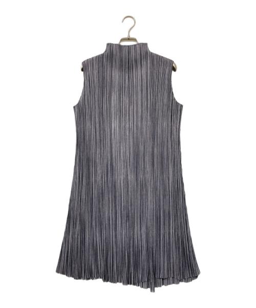 PLEATS PLEASE（プリーツプリーズ）PLEATS PLEASE (プリーツプリーズ) フレンチスリーブプリーツワンピース グレー サイズ:size2の古着・服飾アイテム