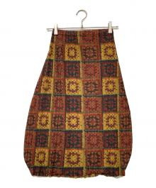 PLEATS PLEASE（プリーツプリーズ）の古着「総柄プリーツスカート」｜マルチカラー