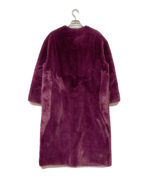 FRAY ID（フレイ アイディー）FRAY ID (フレイ アイディー) ノーカラーエコファーコート パープル サイズ:1の古着・服飾アイテム