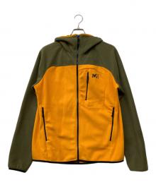 MILLET（ミレー）の古着「ABRASION FLEECE HOODIE」｜カーキ×オレンジ