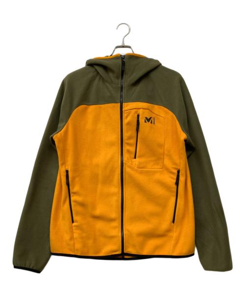 MILLET（ミレー）MILLET (ミレー) ABRASION FLEECE HOODIE カーキ×オレンジ サイズ:Sの古着・服飾アイテム