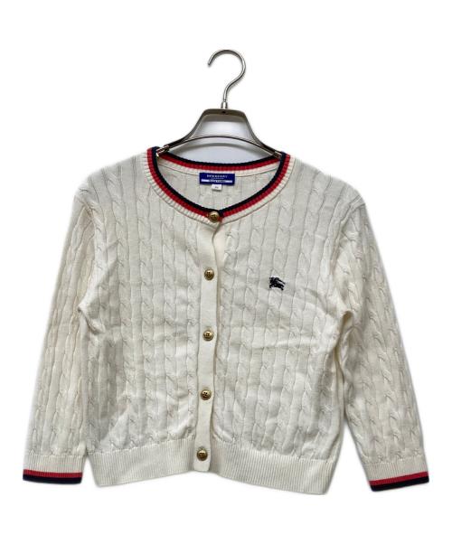 BURBERRY BLUE LABEL（バーバリーロンドンブルーレーベル）BURBERRY BLUE LABEL (バーバリーロンドンブルーレーベル) 14SS 金釦ケーブルニットカーディガン ホワイト サイズ:38の古着・服飾アイテム