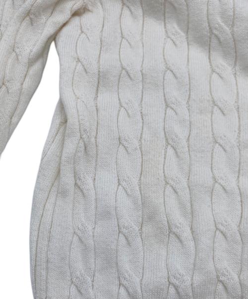 BURBERRY BLUE LABEL（バーバリーロンドンブルーレーベル）BURBERRY BLUE LABEL (バーバリーロンドンブルーレーベル) 14SS 金釦ケーブルニットカーディガン ホワイト サイズ:38の古着・服飾アイテム