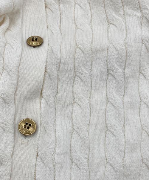 BURBERRY BLUE LABEL（バーバリーロンドンブルーレーベル）BURBERRY BLUE LABEL (バーバリーロンドンブルーレーベル) 14SS 金釦ケーブルニットカーディガン ホワイト サイズ:38の古着・服飾アイテム