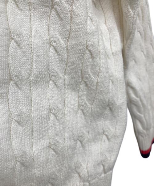 BURBERRY BLUE LABEL（バーバリーロンドンブルーレーベル）BURBERRY BLUE LABEL (バーバリーロンドンブルーレーベル) 14SS 金釦ケーブルニットカーディガン ホワイト サイズ:38の古着・服飾アイテム