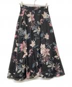 CELFORDセルフォード）の古着「カットジャガードプリントタックスカート」｜ブラック