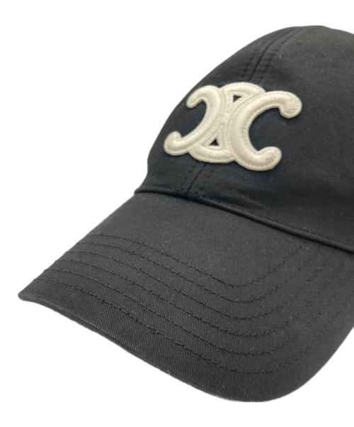 CELINE（セリーヌ）CELINE (セリーヌ) トリオンフ ベースボールキャップ ブラック サイズ:Lの古着・服飾アイテム