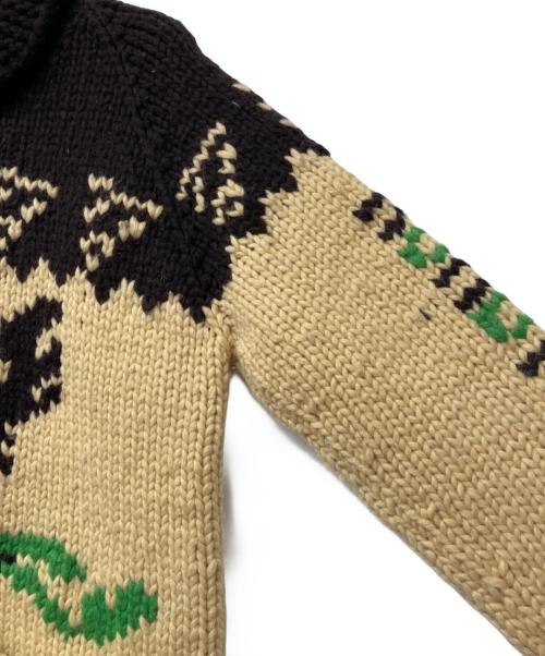 cheswick（チェスウィック）cheswick (チェスウィック) カウチンニットカーディガン ベージュ×ブラウン サイズ:40の古着・服飾アイテム