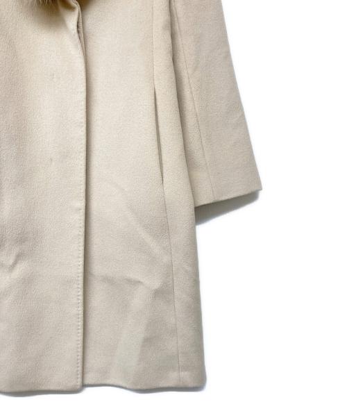 Pinky & Dianne（ピンキーアンドダイアン）Pinky & Dianne (ピンキーアンドダイアン) ベルテッドブルーフォックスファーアンゴラウールコート ベージュ サイズ:38の古着・服飾アイテム