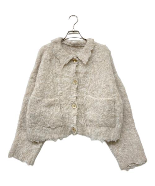 willfully（ウィルフリー）willfully (ウィルフリー) リバーシブル ブラッシュド ライトリー ニット カーディガン ベージュ サイズ:Sの古着・服飾アイテム