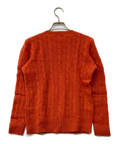 POLO RALPH LAUREN（ポロ・ラルフローレン）POLO RALPH LAUREN (ポロ・ラルフローレン) QRタグ ケーブルウールカシミヤクルーネックセーター レッド サイズ:Sの古着・服飾アイテム