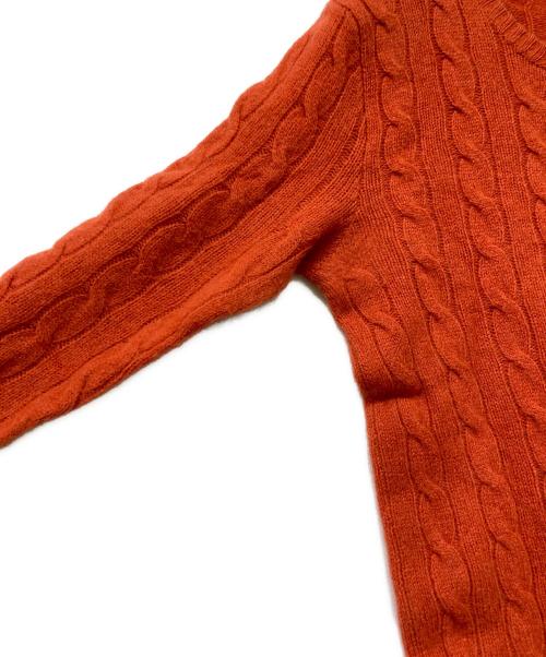 POLO RALPH LAUREN（ポロ・ラルフローレン）POLO RALPH LAUREN (ポロ・ラルフローレン) QRタグ ケーブルウールカシミヤクルーネックセーター レッド サイズ:Sの古着・服飾アイテム