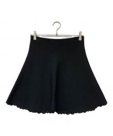 LOUIS VUITTON（ルイ ヴィトン）の古着「ジャージースカラップミニスカート」｜ブラック