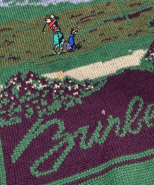 Burberry's（バーバリーズ）Burberry's (バーバリーズ) 90s 古着刺繍ニット グリーン サイズ:Mの古着・服飾アイテム